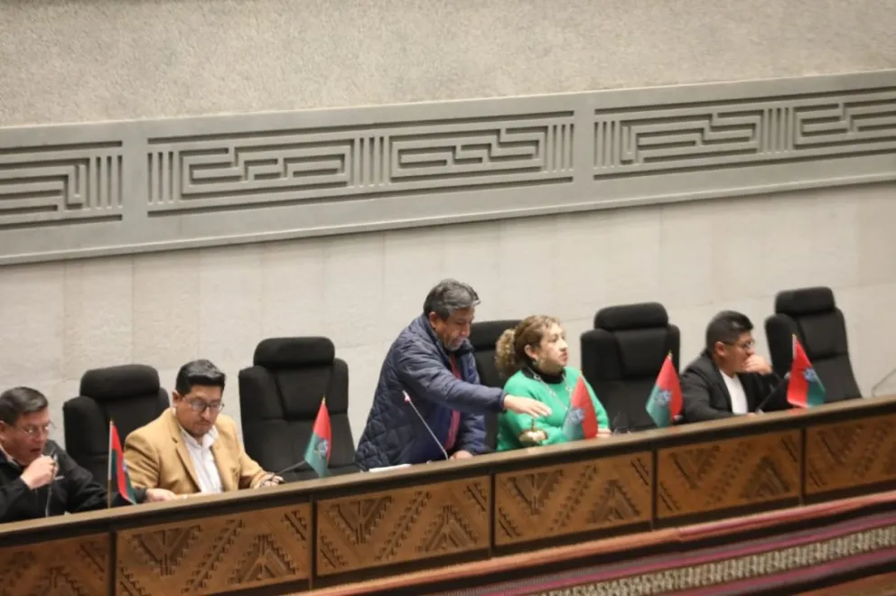 David Choquehuanca en la testera. Foto: Vicepresidencia