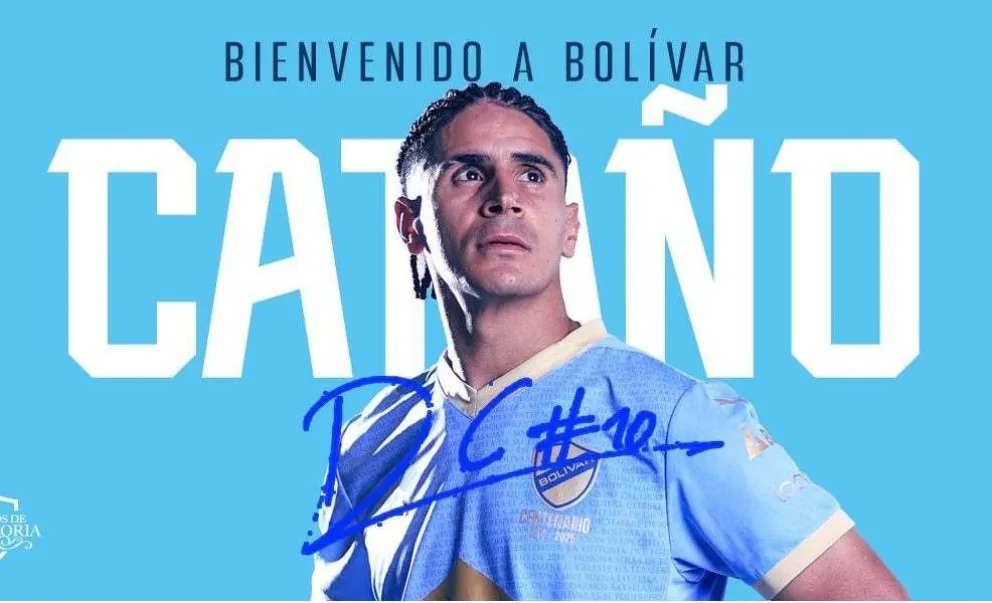 Cataño es nuevo jugador del club celeste. Arte: Club Bolívar.