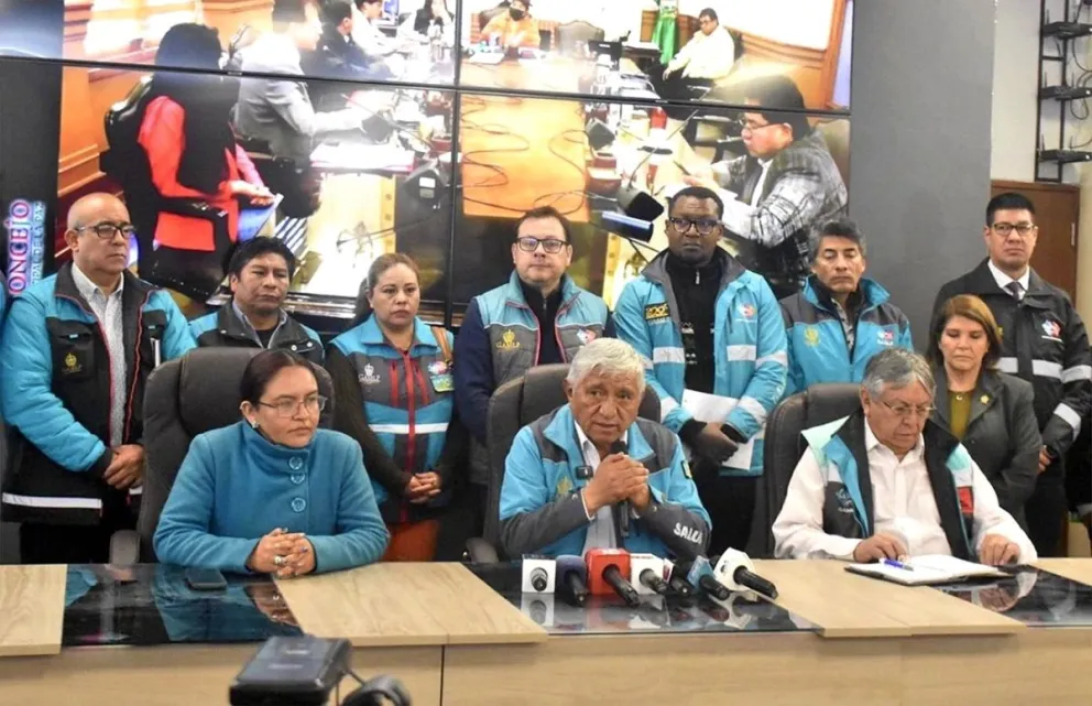 El alcalde Iván Arias en conferencia de prensa la mañana de este jueves. Foto: AMUN