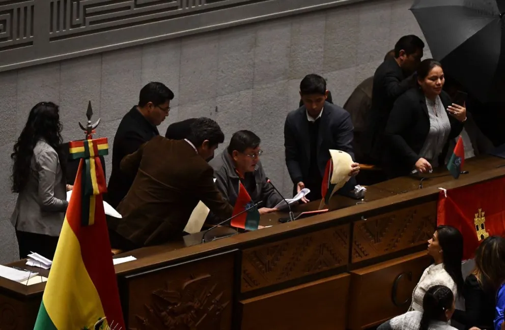 La sesión de Diputados este jueves, en medio de varios incidentes. Foto: APG
