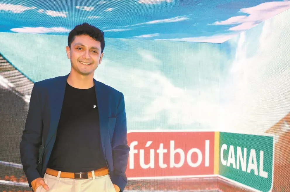 Mauricio Panozo en el set de Fútbol Canal. Foto: Mauricio Panozo.
