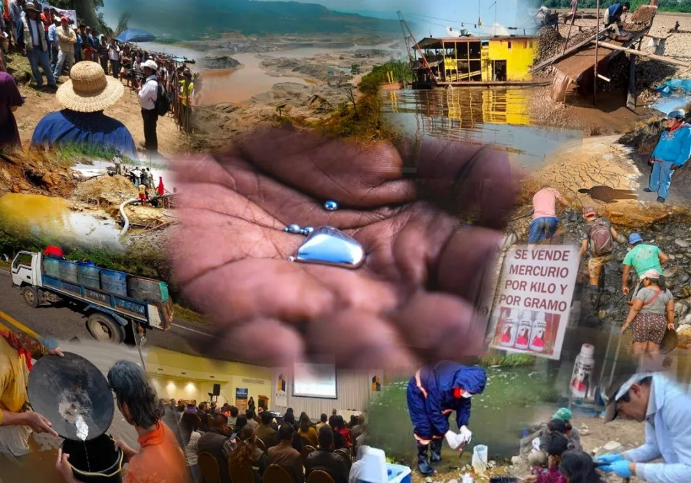 El mercurio es utilizado para la explotación de oro, pero se queda en el agua y la contamina. Gráfica: Visión 360
