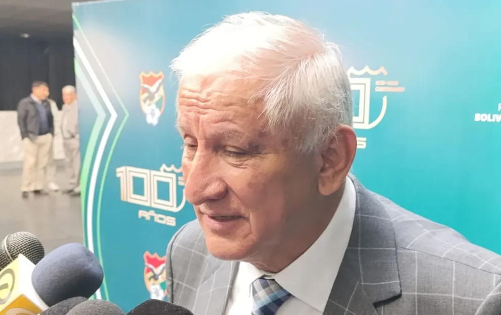 Goytia brinda sus declaraciones antes del Congreso de la FBF. Foto: Sports 360.