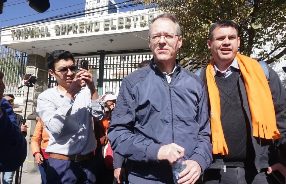 Jaime Dunn, este lunes en el TSE, en La Paz. Foto: APG