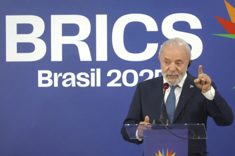 Lula da Silva en una rueda de prensa durante la cumbre de los BRICS. Foto: EFE