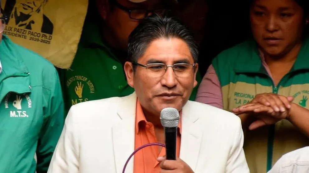 Féliz Patzi, líder del MTS. Foto: TV Oruro