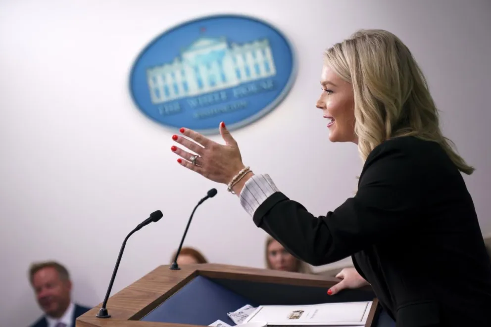 Imagen de archivo de la portavoz de la Casa Blanca, Karoline Leavitt. Foto: EFE