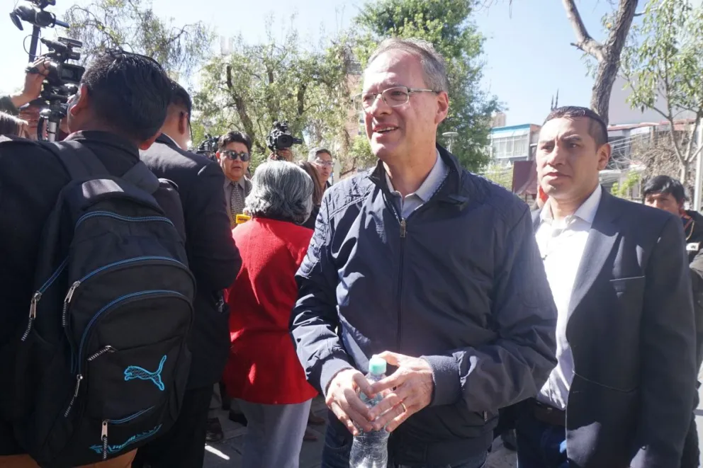 Jaime Dunn, ayer lunes en el TSE. Foto: APG