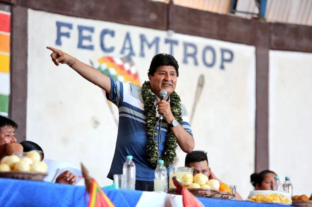 Evo Morales durante un mitin en el Chapare. Foto: @evoespueblo