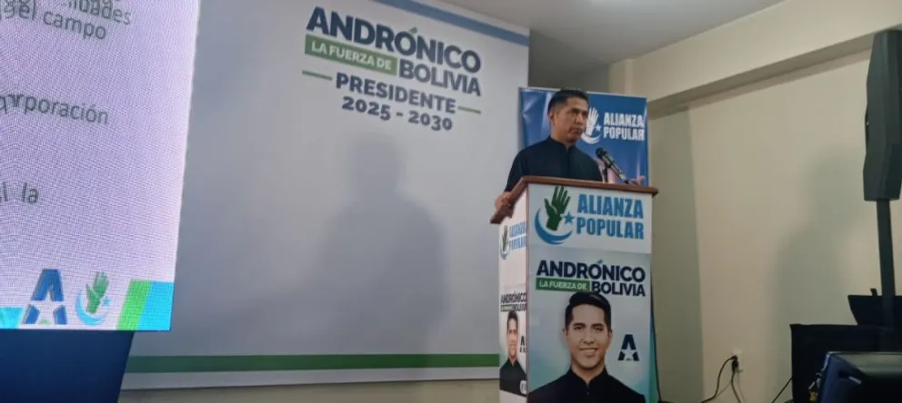 Rodríguez, en la presentación de sus propuestas. Foto: Wara Arteaga / Visión 360 