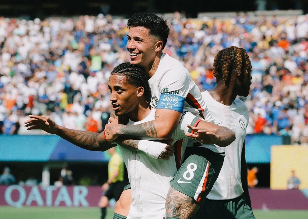 La celebración de los jugadores del cuadro inglés que clasificó a la final. Foto: Chelsea