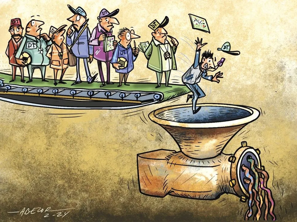 Ilustración de archivo de Abecor que muestra la realidad de los técnicos en Bolivia. 