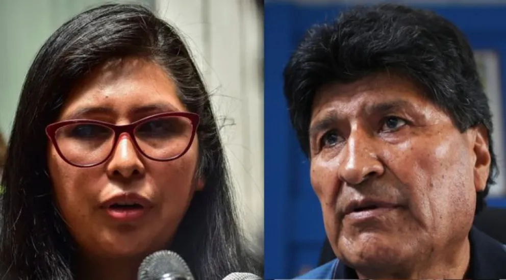 Composición de imágenes de Eva Copa y Evo Morales. Foto: RRSS