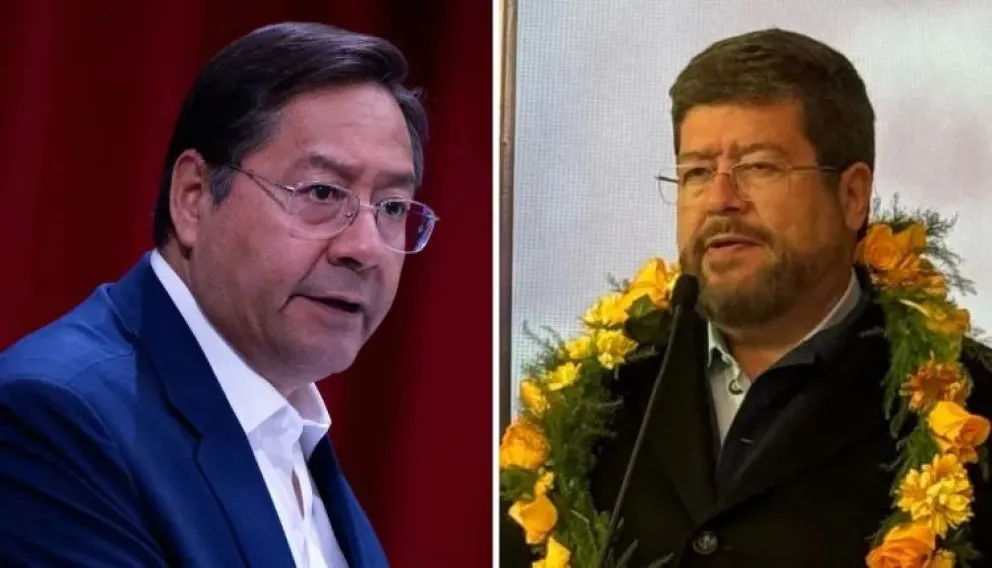 Luis Arce, presidente de Bolivia, y Samuel Doria Medina, candidato a la Presidencia. Foto: FM Bolivia