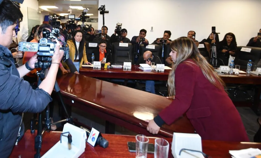Desórdenes ayer en la comisión que debate uno de los contratos de litio. Foto: APG