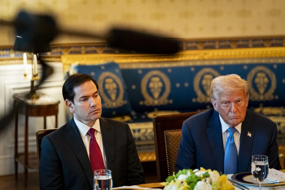 El secretario de Estado de EEUU, Marco Rubio con presidente Donald Trump. Foto: EFE