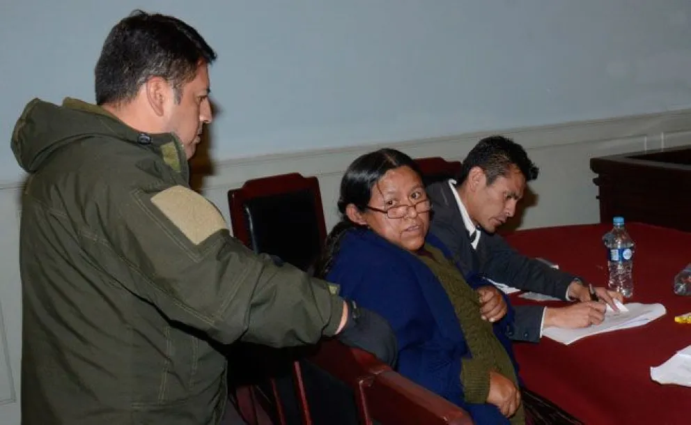 La exministra Achacollo durante una sesión con la justicia. FOTO: APG