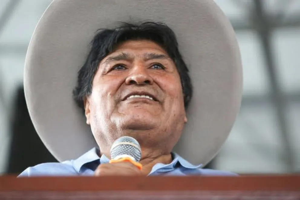Morales en la reunión de este sábado en Lauca Ñ. Foto: RRSS del político 