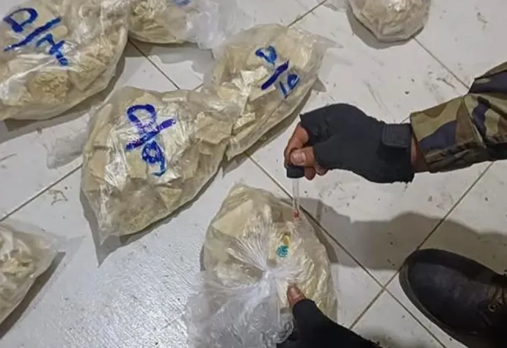 Parte de la droga hallada en el Chapare. Foto: Unitel