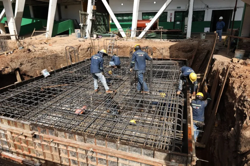 Los trabajos que se realizan en el estadio Tahuichi Aguilera. Foto. Gobernación Santa Cruz