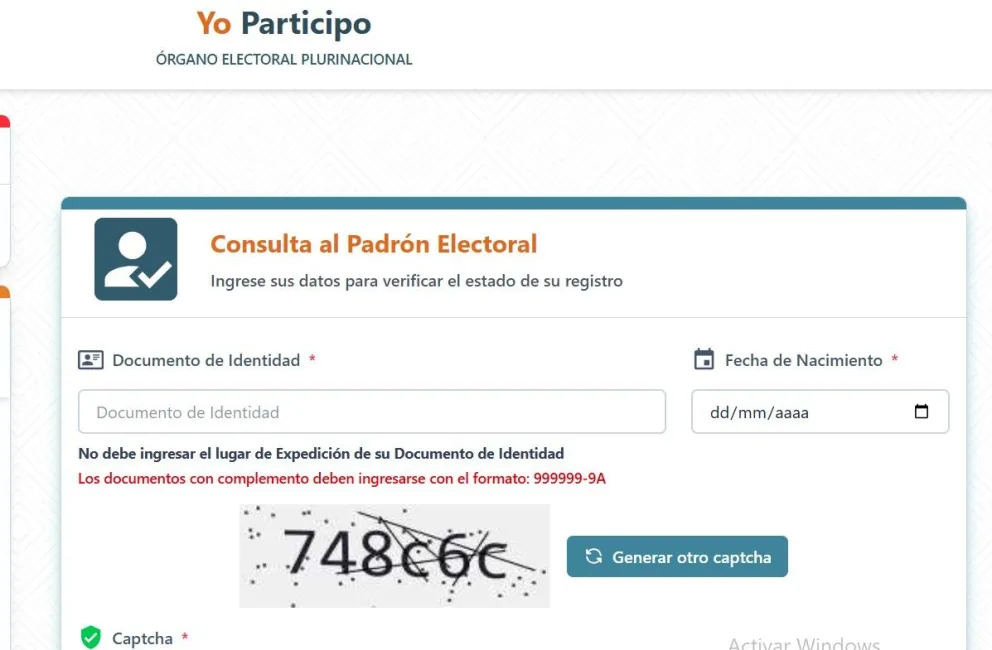 Captura de la página Yo Participo para hacer la consulta. Foto: Captura