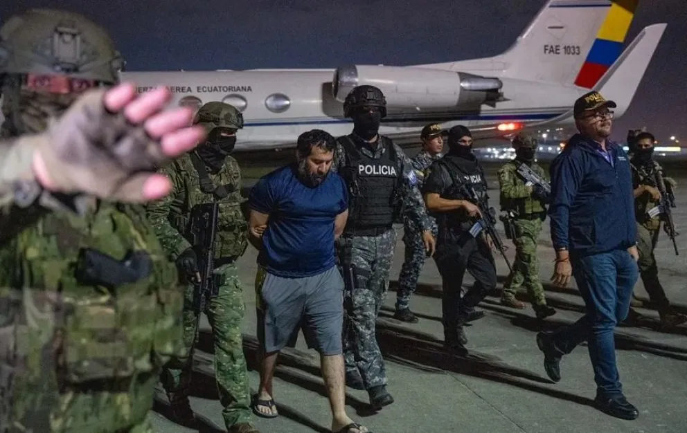 La captura del narcotraficante José Adolfo Macías Villamar, alias "Fito" en Guayaquil. Foto: EFE