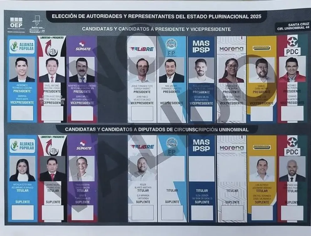 La papeleta electoral cuenta con nueve franjas. Foto: Urbano TV periodismo