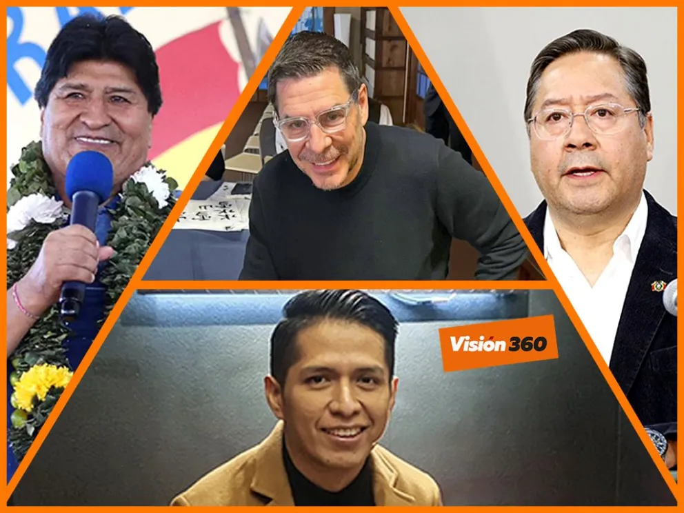 Claure, Morales, Arce y Andrónico. Fotos: RRSS de los político. Montaje: Visión 360 