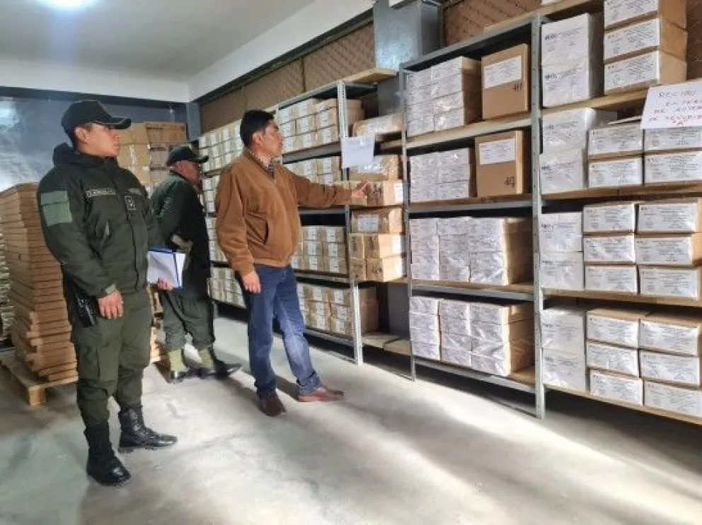 El material electoral, en el tribunal departamental. Foto. OEP