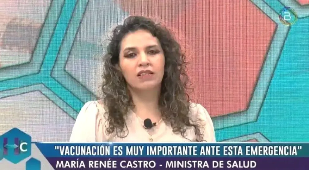 La ministra Castro, en su entrevista en Bolivia Tv. Foto: Captura BTV 