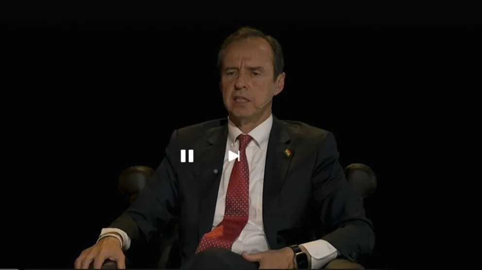 Jorge Tuto Quiroga, durante la entrevista. Foto: Captura Red Uno