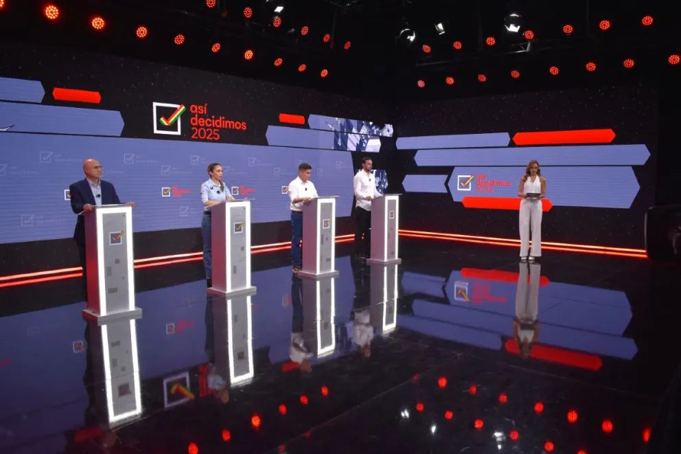 Los candidatos a la Vicepresidencia en el debate en Unitel. Foto: UNITEL
