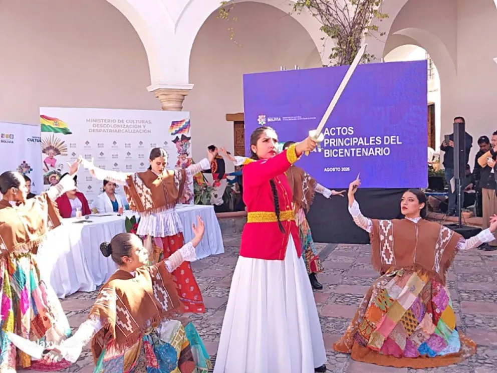 El lanzamiento del programa del Bicentenario en la Casa de la Libertad, Sucre. Foto: Correo de Sur