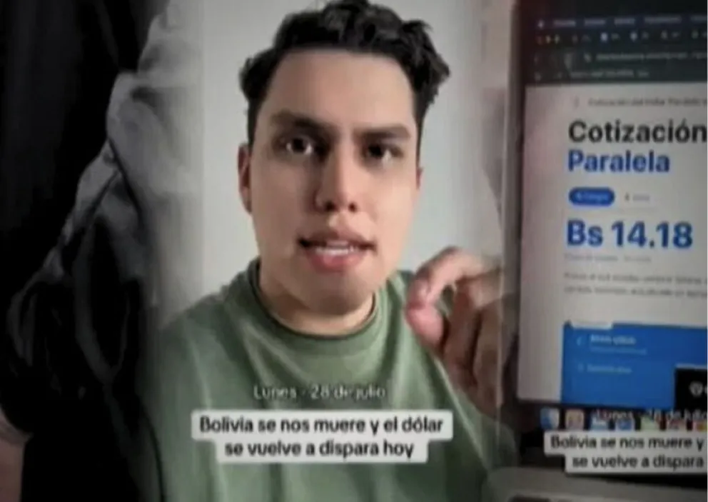 El tiktoker cruceño Juan Carlos Villafuerte en una captura de video.