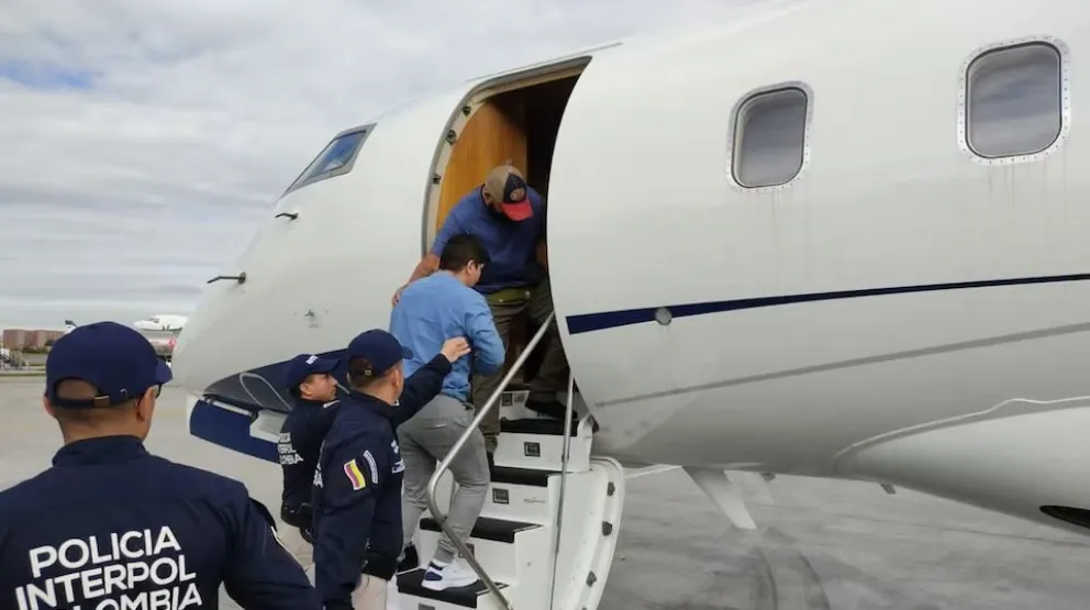 La extradición de Yonny Cano Linares, del Clan del Golfo, en una foto de archivo (Imagen referencial). Foto: Policía de Colombia