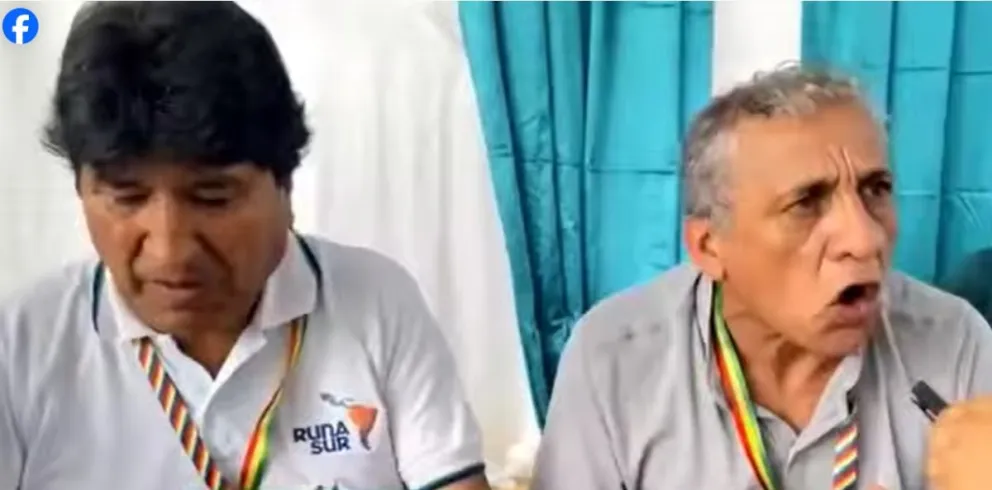 Evo Morales junto a Antauro Humala en el Chapare.