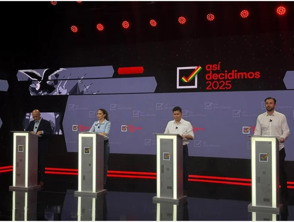 Debate de los candidatos a la Vicepresidencia. FOTO: Captura de pantalla de Unitel  