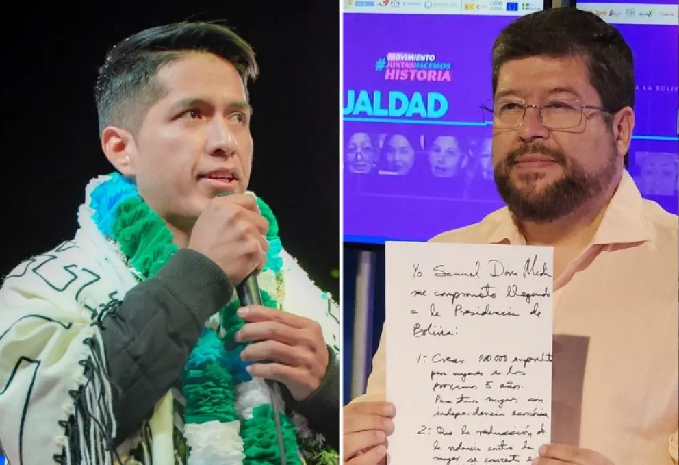 Los candidatos Andrónico Rodríguez y Samuel Doria Medina. / Composición Visión 360. 