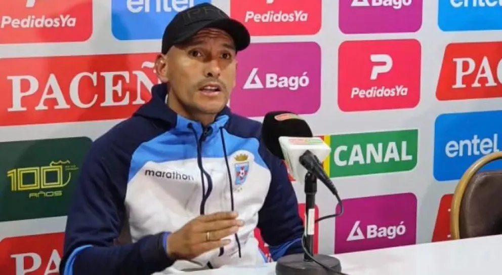 Gabriel Valverde, futbolista de Blooming, en la conferencia post partido. Captura de video.