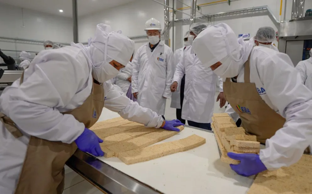 Planta Procesadora de Derivados de Cereales y Almendras en Viacha, inaugurada el lunes, administrada por EBA. Foto: Ministerio de Desarrollo Productivo
