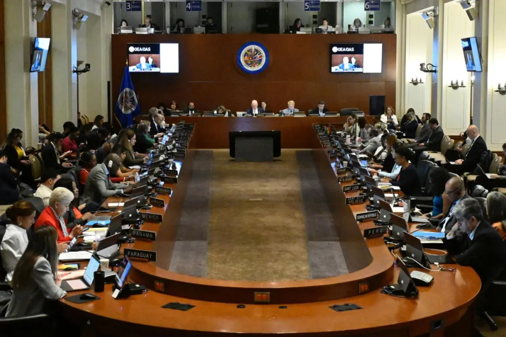 La Organización de los Estados Americanos (OEA) de una reunión en el Consejo Permanente este miércoles. Foto: EFE