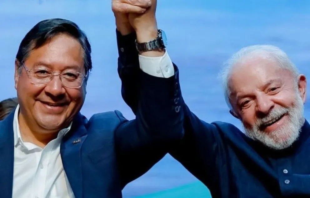 Los presidentes de Bolivia, Luis Arce, y de Brasil, Luiz Inácio Lula da Silva. Foto: Facebook Lula