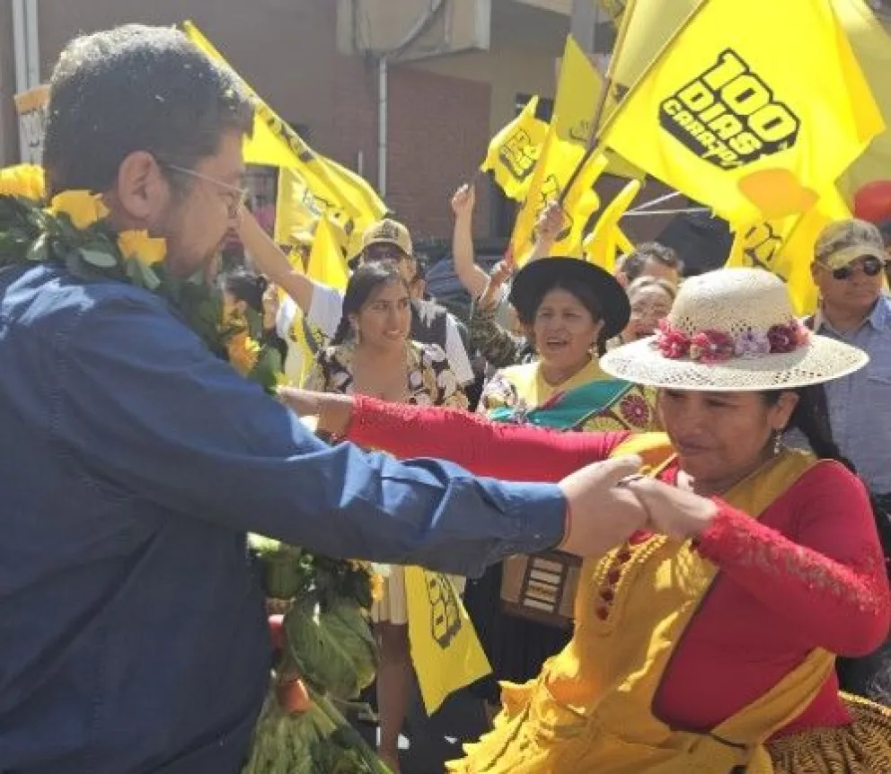 El candidato de alianza Unidad, Samuel Doria Medina, en Cochabamba. Foto: Alianza Unidad