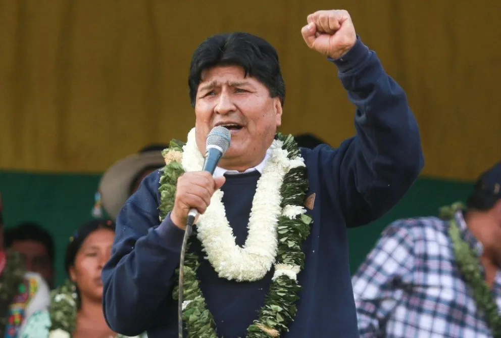 Evo Morales, en una concentración el 7 de agosto. Foto: RRSS del político