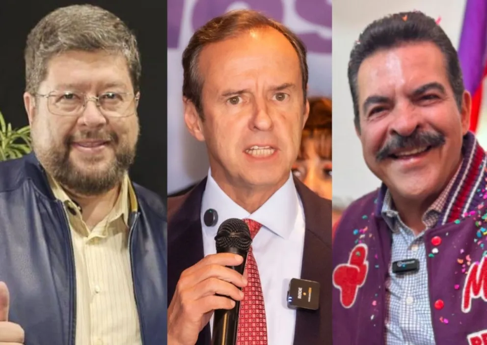 Los tres candidatos que lideran los sondeos en los 9 departamentos. Foto: RRSS de los candidatos: Montaje: Visión 360