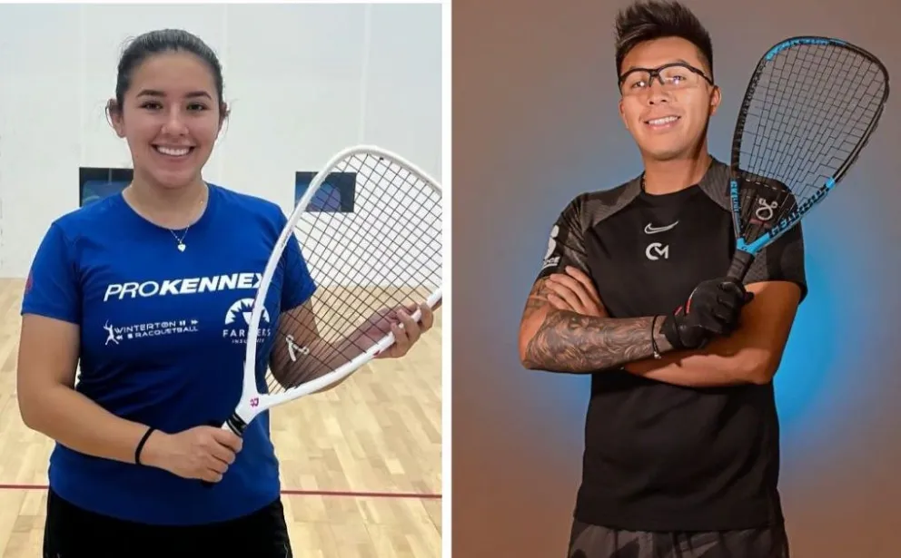 Barrios (izq.) y Moscoso, dos de los mejores raquetbolistas del país. Fotos: Redes Sociales.