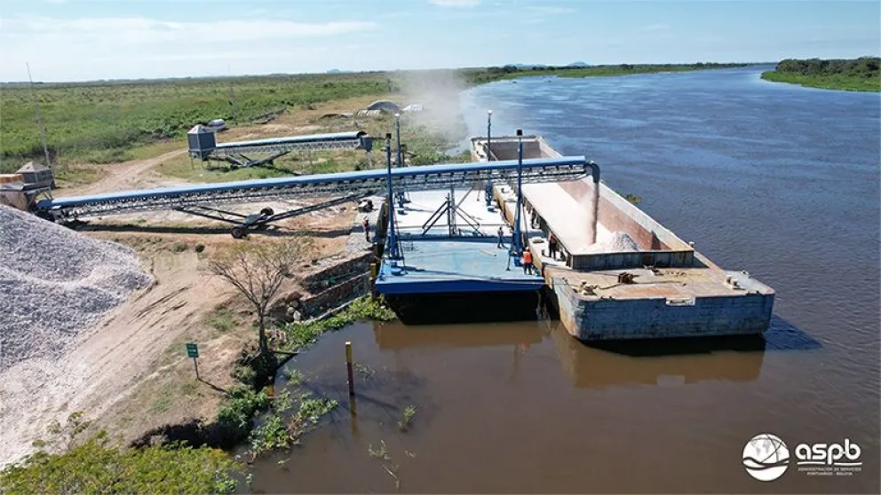 Puerto Busch es una alternativa de salida y entrada de carga de exportación e importación en Bolivia. Foto: ASP-B