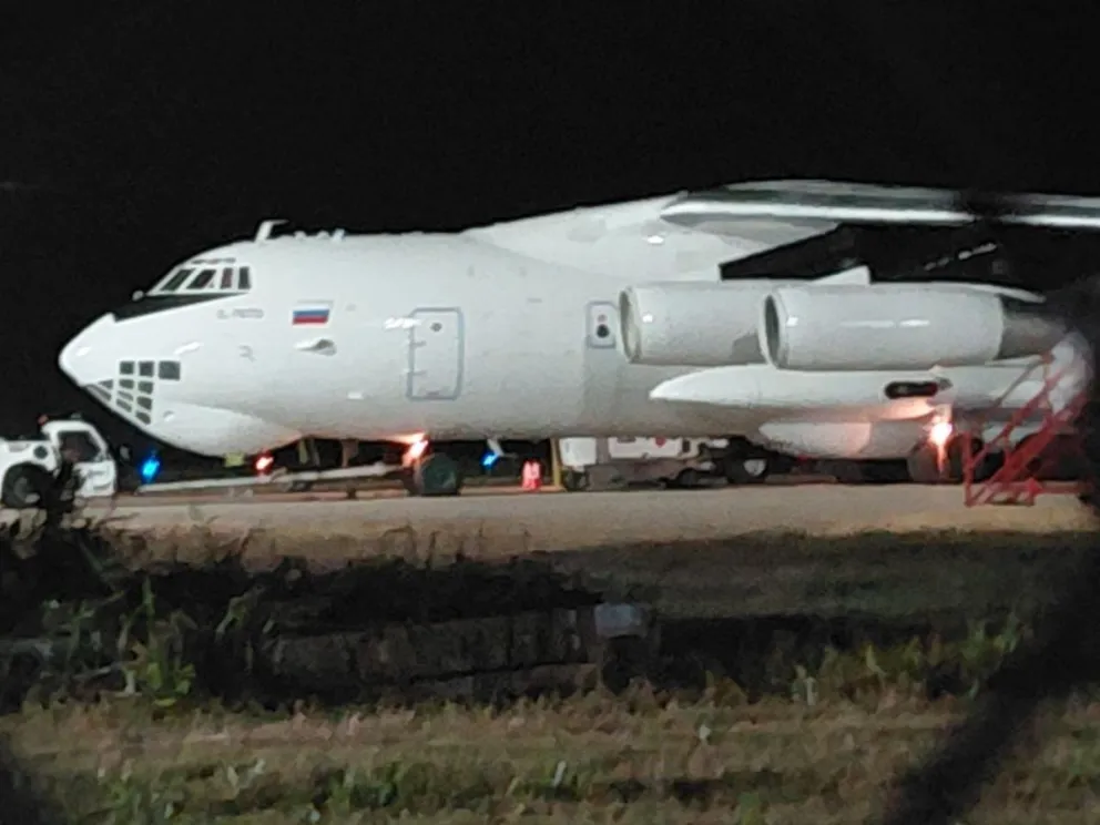 Una imagen del avión en Santa Cruz, publicada por Agustín Zambrana en redes.