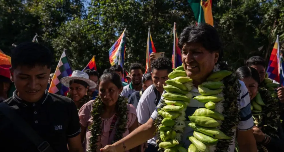 Evo  Morales con seguidores en el Chapare. Foto: The New York Times