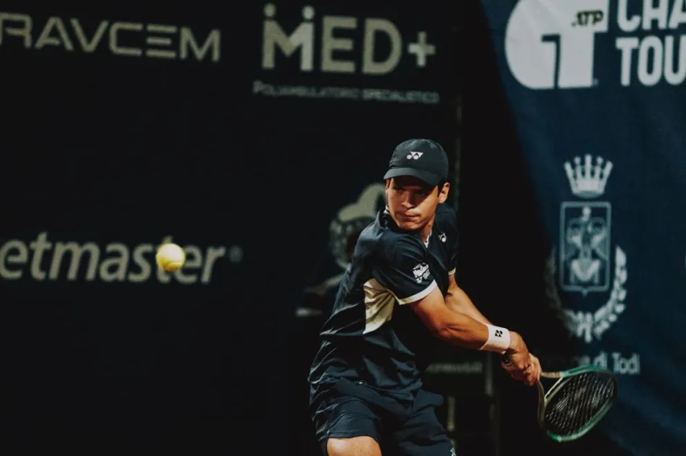 Prado durante uno de sus partidos en Italia. Foto: MEF tennis events.